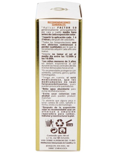 Crema Solar Facial Spf-50 Tubo de Fleurymer