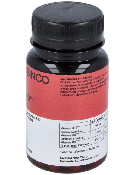 Homocisbin B6 + B12 + Acido Folico Metiladas 60Cap de Enzime - Sabinco