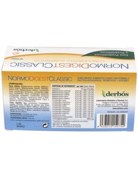 Normodigest Classic 10Viales de Derbos