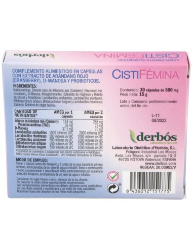 Cistifemina 30Cap. de Derbos