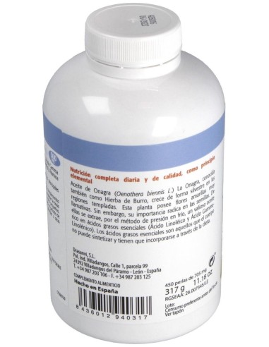 Onagra Aceite 450 Perlas 500Mg Nutrabasicos Drasanvi