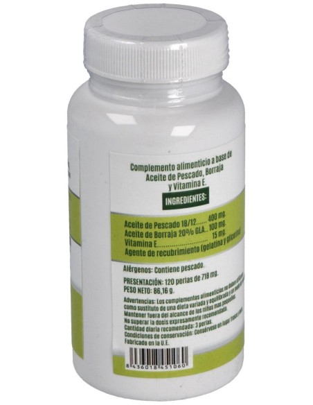 Omega 3 Y Omega 6 (A.De Borraja Y Salmon)120Perlas de El Valle