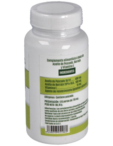 Omega 3 Y Omega 6 (A.De Borraja Y Salmon)120Perlas de El Valle