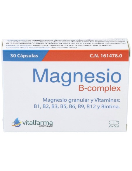 Magnesio + B-Complex 30Cap. de Vitalfarma