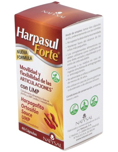 Harpasul Forte Cap.(Harpagofito+Ortosifón+Sauce+Ump)  40 Cáps. de Natysal