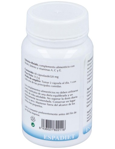Selenio + Reishi 60Cap. de Espadiet