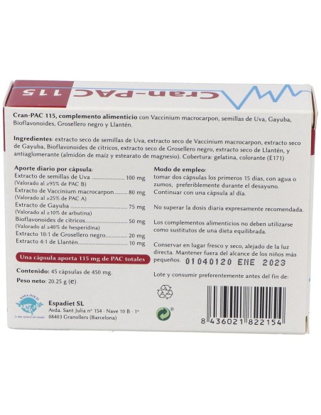 Cran-Pac 115 45 Cáps de Espadiet