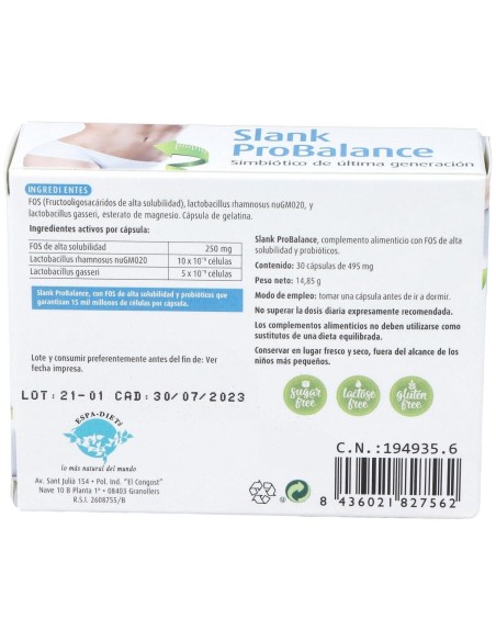 Slank Pro Balance 30Cap. de Espadiet