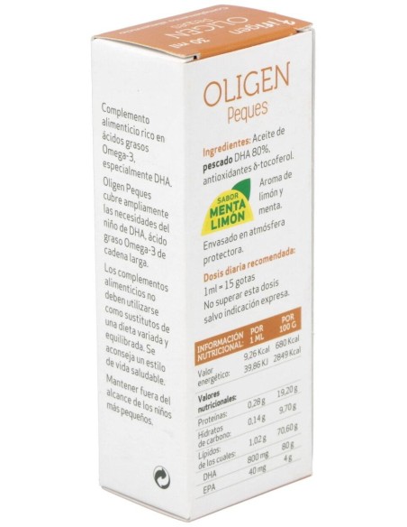 Oligen Peques Dha 80% Tg Enzimatico Menta-Lima 30M de Ifigen