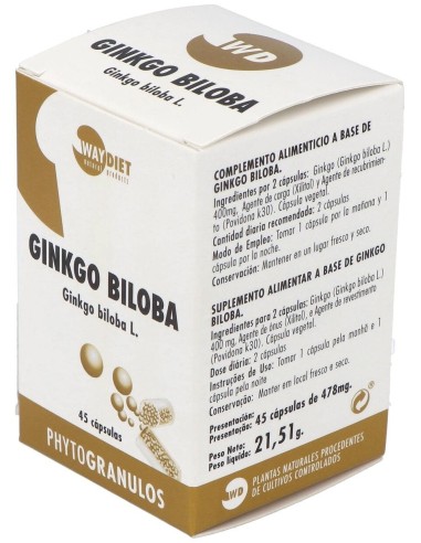 Ginkgo Biloba Phytogranulos 45Caps. de Waydiet Natural Products