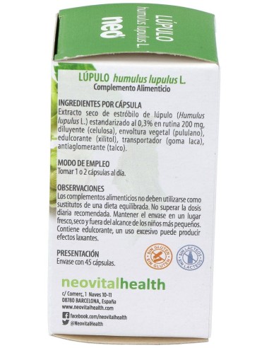 Lupulo Microgranulos Neo 45Cap. de Neo