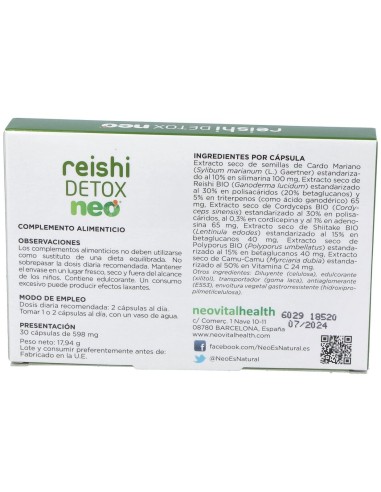 Reishi Detox Neo 30Cap. de Neo