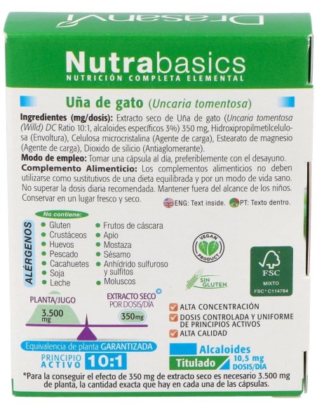 Uña Gato 30 Capsulas Nutrabasicos Drasanvi
