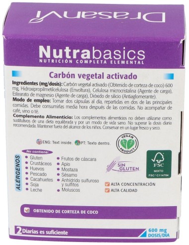 Nutrabasics Carbon Vegetal 60Cap. de Drasanvi