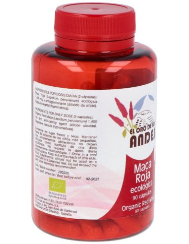 Maca Roja 700Mg. 90Cap. Eco de El Oro De Los Andes
