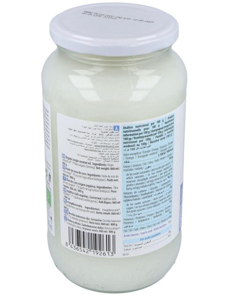 Aceite Virgen De Coco 1ª Presion Frio 800Gr. Bio de Naturgreen