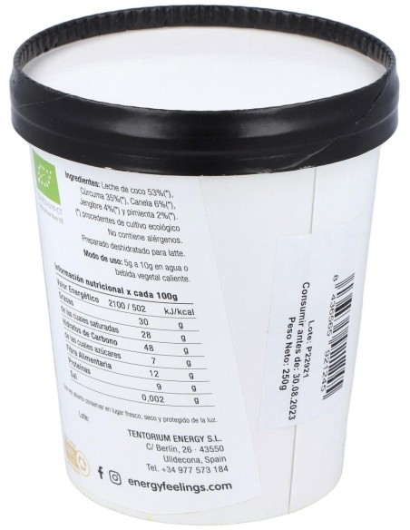 Curcuma Chai Latte Tarrina 250Gr. Eco de Energy Feelings