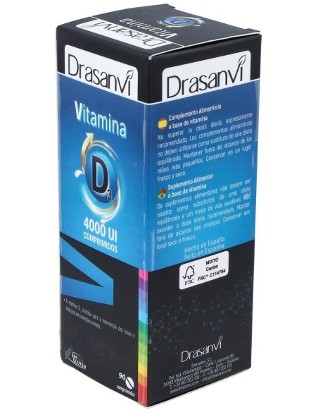 Vitamina D3 4000Ui 90Comp. de Drasanvi