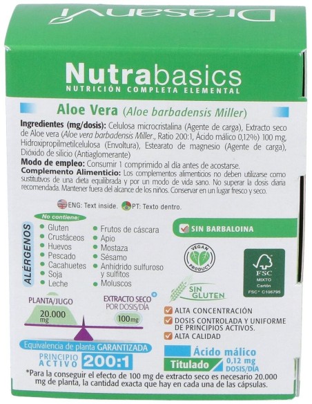 Aloe Vera 60 Comprimidos Nutrabasicos Drasanvi