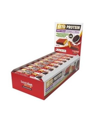 Choco Snack Cookies-Cream Barritas Protein 24Uds. de Keto Protein