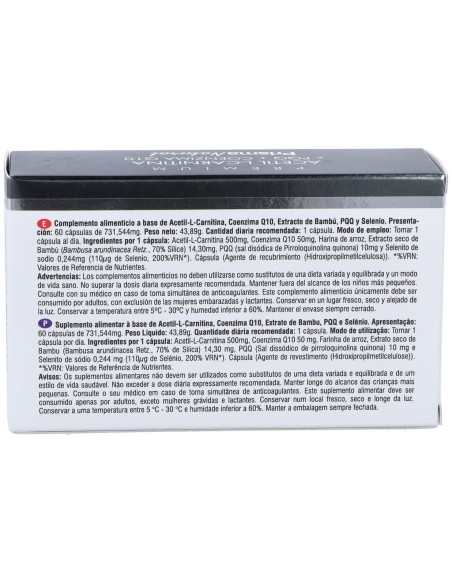Acetil L-Carnitina+Pqq+Q10 60Cap. de Prisma Natural