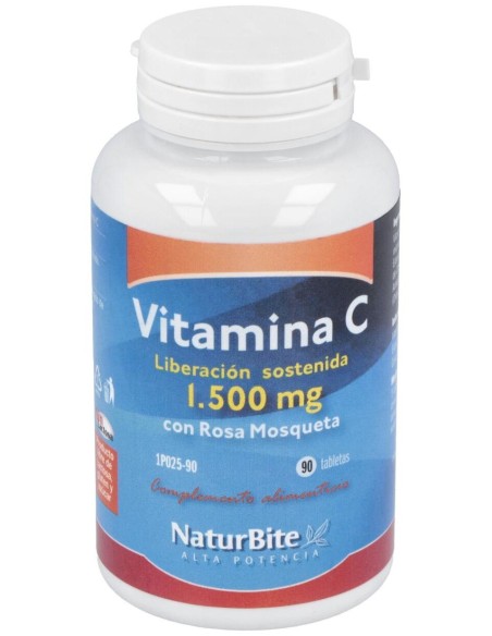 Vitamina C 1500Mg. Con Rosa Mosqueta Lib.S 90Comp. de Naturbite