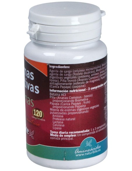Enzimas Digestivas Veganas 120Comp. de Naturbite