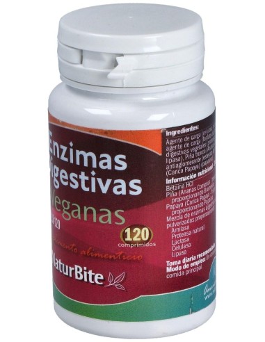 Enzimas Digestivas Veganas, 120 comp.  de NaturBite