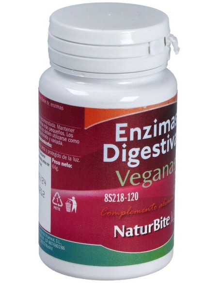 Enzimas Digestivas Veganas, 120 comp.  de NaturBite