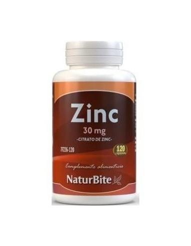 Citrato de Zinc 30mg, 120 Caps. de NaturBite