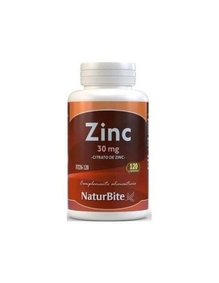 Citrato de Zinc 30mg, 120 Caps. de NaturBite