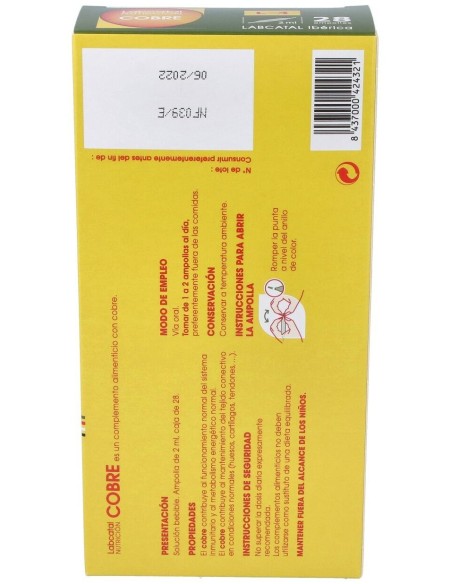 Cobre 4 28X2Ml Ampollas Labcatal
