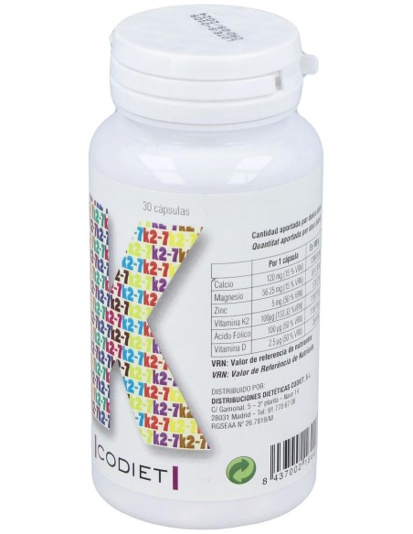 Vitamina K2-7 30Cap. de Codiet