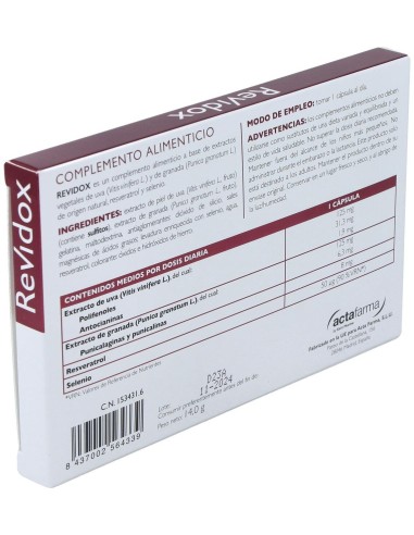 Revidox 30Cap. de Actafarma