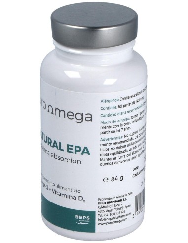 Natural EPA Máxima Absorción 60 perlas de Puro Omega