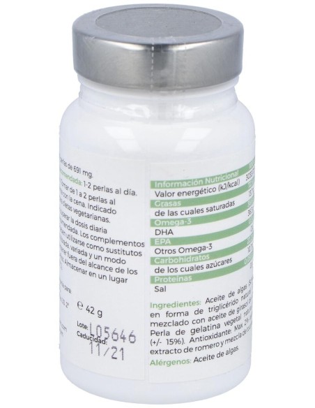 Natural DHA Vegan 90 perlas de Puro Omega