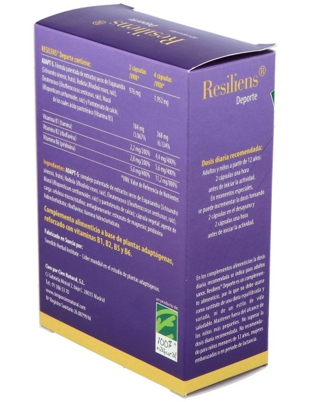 Resiliens Deporte 60Cap. de Cien Por Cien Natural