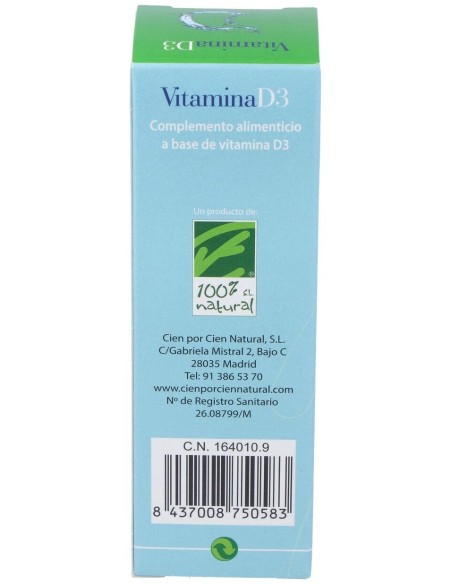 Vitamina D3 Liquida 50Ml. de Cien Por Cien Natural