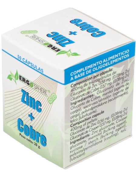 Zinc - Cobre Ergosphere 50Cap. de Ergonat