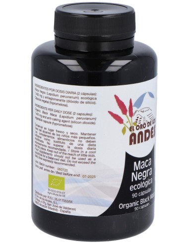 Maca Negra 700Mg. 90Cap. Eco de El Oro De Los Andes