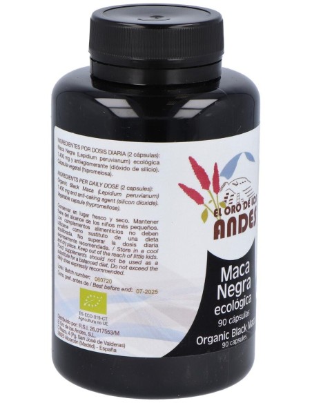 Maca Negra 700Mg. 90Cap. Eco de El Oro De Los Andes