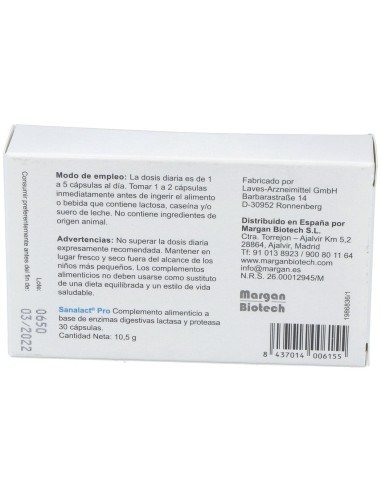 Sanalact Pro 30Cap. de Margan