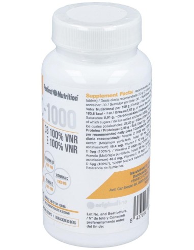 Vitamina C-1000 + Vit. E + Vit. D3  60Comp. de Gen Professional
