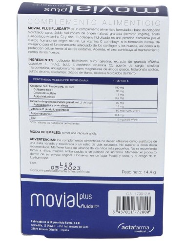 Movial Plus Fluidart 28Cap. de Actafarma