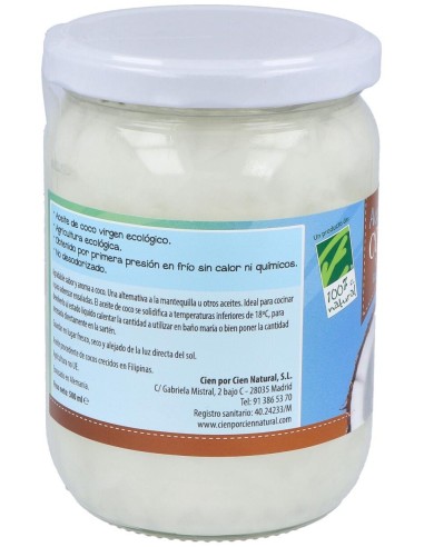 Aceite De Coco 500Ml. de Cien Por Cien Natural