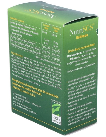 Nutrisgs Activado 60Cap. de Cien Por Cien Natural