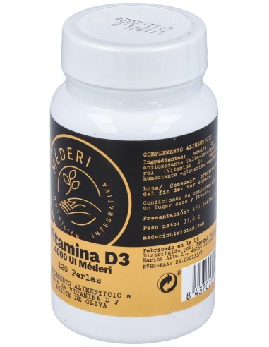 Vitamina D3 4000Ui 120Perlas de Mederi Nutricion Integrativa