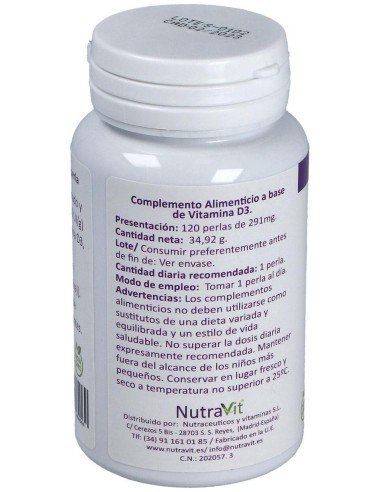 Nutravit Vitamina D3 120Perlas de Nutravit