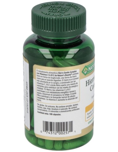 Hierroc/Vitc&B12 100Caps(24X50,1G)  de Nature´s Bounty