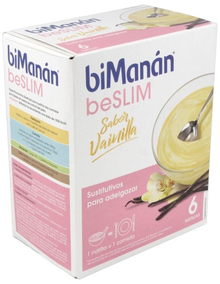 Natillas Sustitutivas Vainilla 6Sbrs. de Bimanan